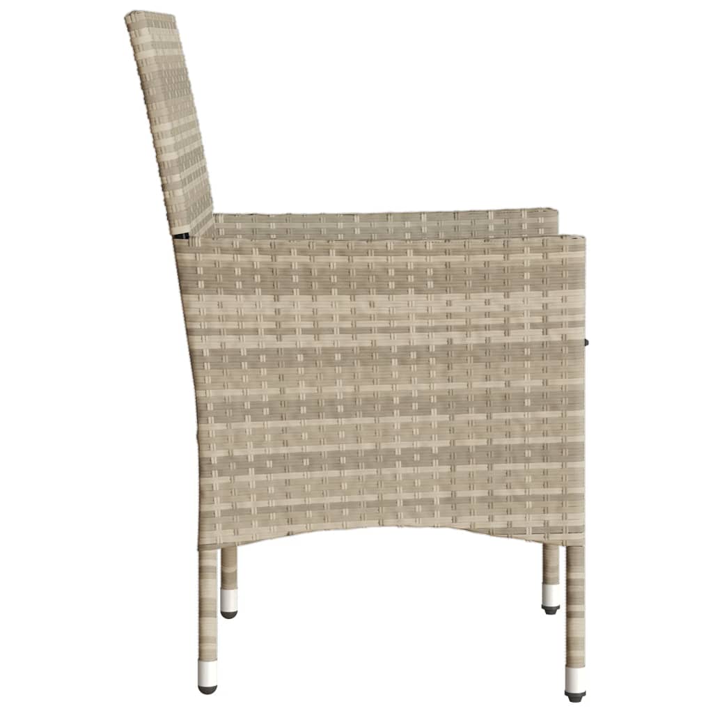 Garden Chairs With Cushions 2 Pcs Poly Rattan