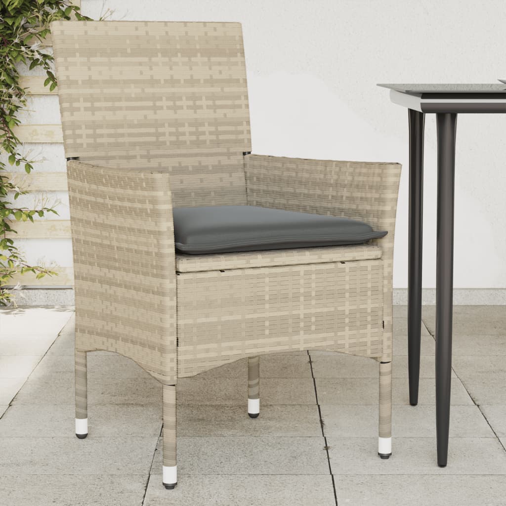 Garden Chairs With Cushions 2 Pcs Poly Rattan