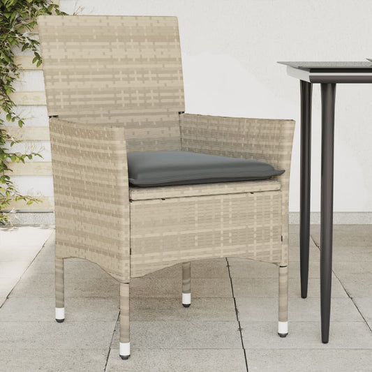 Garden Chairs With Cushions 2 Pcs Poly Rattan
