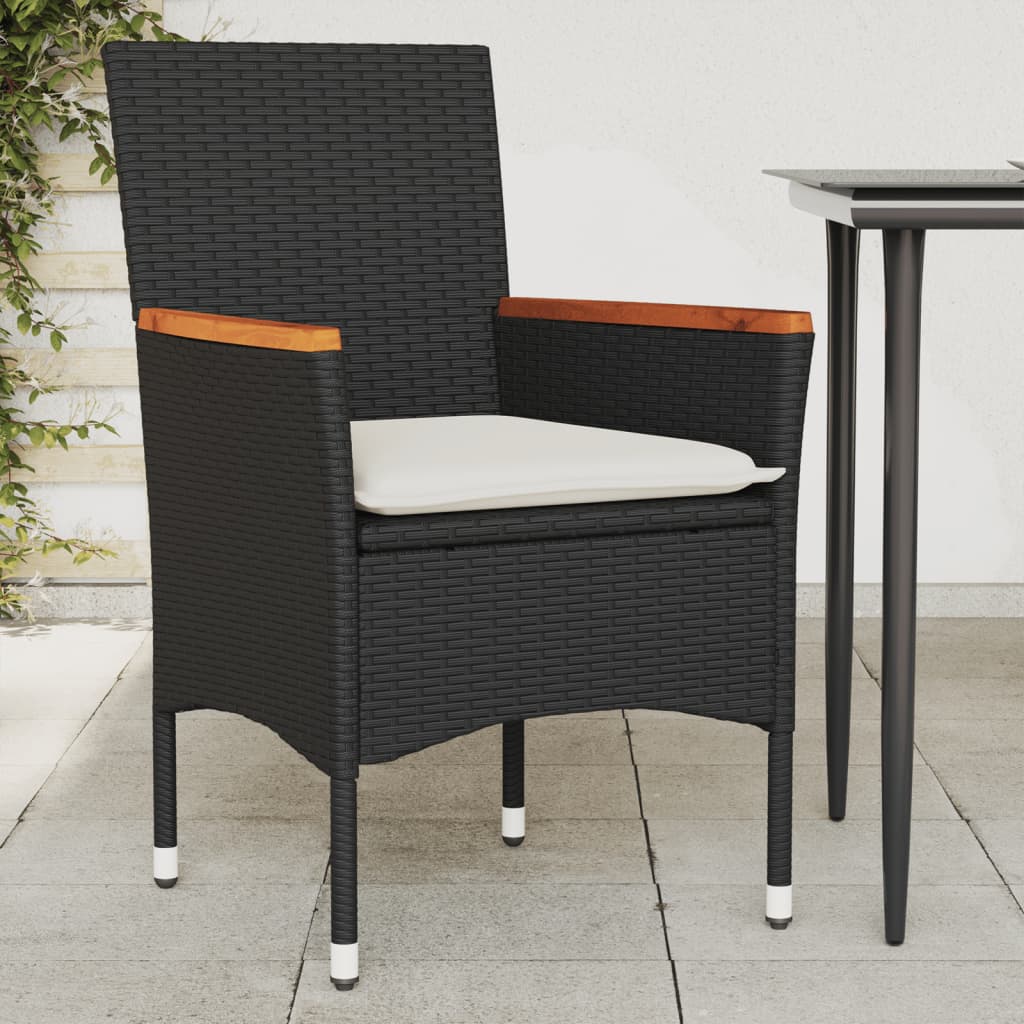 Garden Chairs With Cushions 2 Pcs Poly Rattan