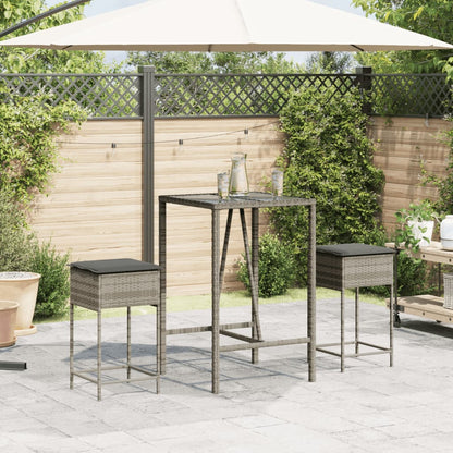 Garden Bar Stools With Cushions 2 Pcs Poly Rattan