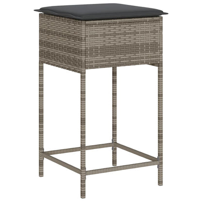 Garden Bar Stools With Cushions 2 Pcs Poly Rattan