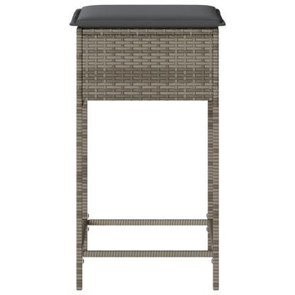 Garden Bar Stools With Cushions 2 Pcs Poly Rattan