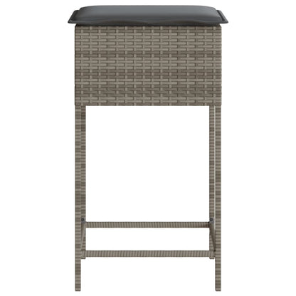 Garden Bar Stools With Cushions 2 Pcs Poly Rattan