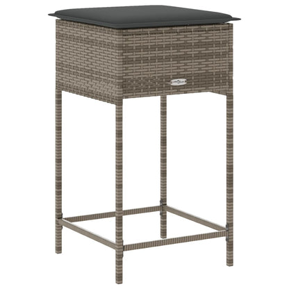 Garden Bar Stools With Cushions 2 Pcs Poly Rattan