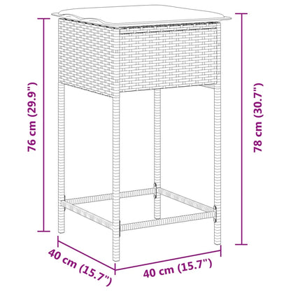 Garden Bar Stools With Cushions 2 Pcs Poly Rattan