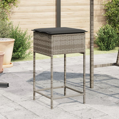 Garden Bar Stools With Cushions 2 Pcs Poly Rattan