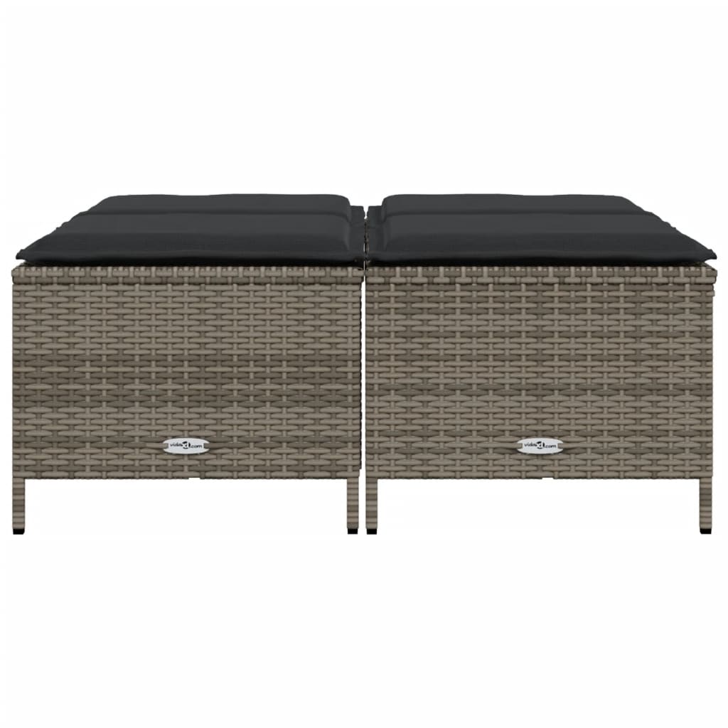 Garden Stools With Cushions 4 Pcs Poly Rattan