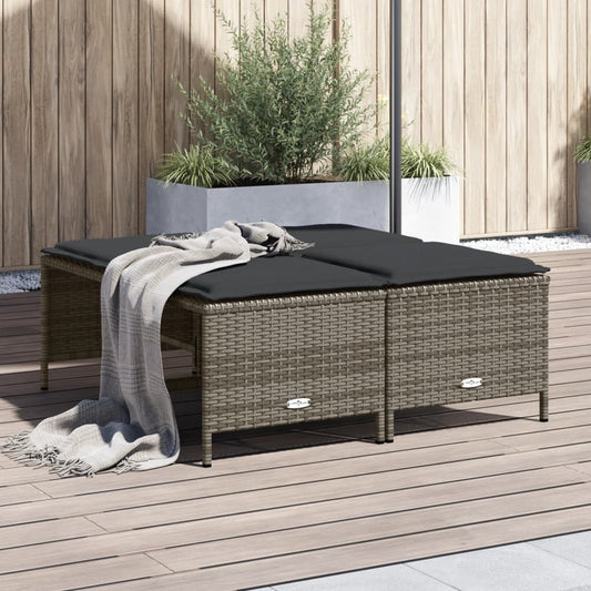 Garden Stools With Cushions 4 Pcs Poly Rattan