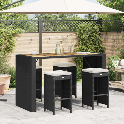 Garden Bar Stools With Cushions 6 Pcs Poly Rattan
