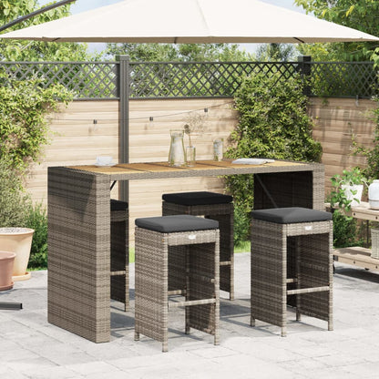 Garden Bar Stools With Cushions 6 Pcs Poly Rattan