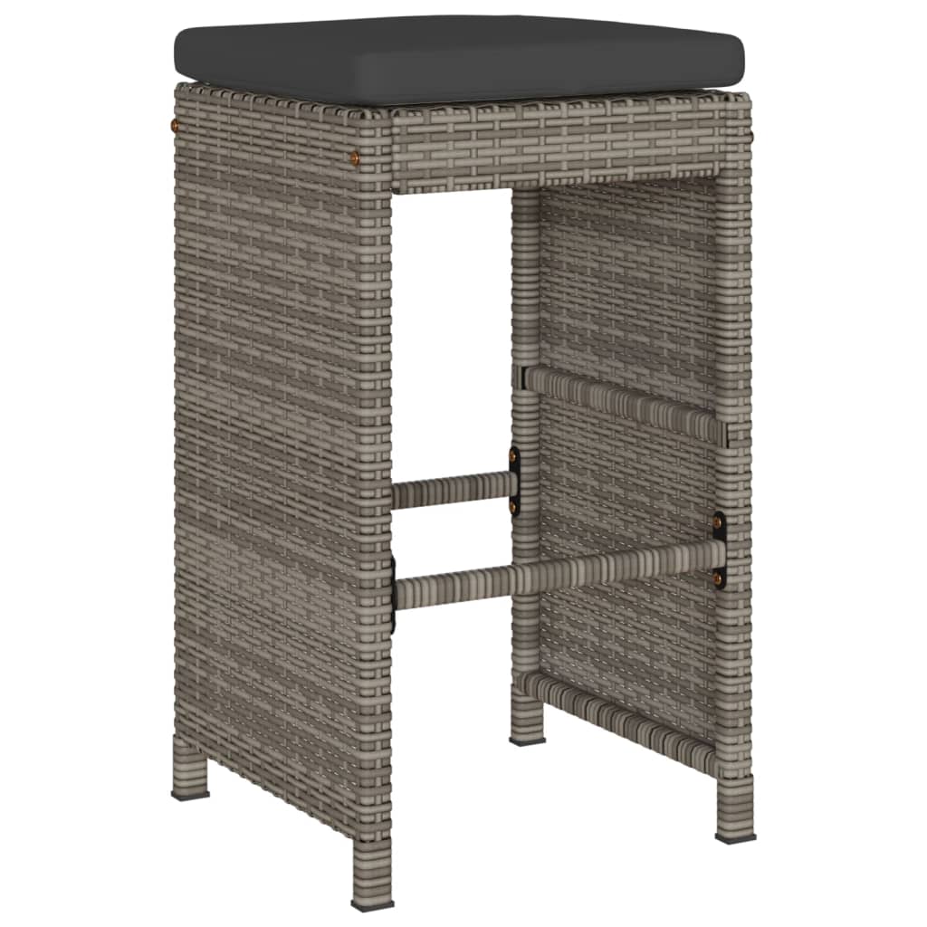 Garden Bar Stools With Cushions 6 Pcs Poly Rattan