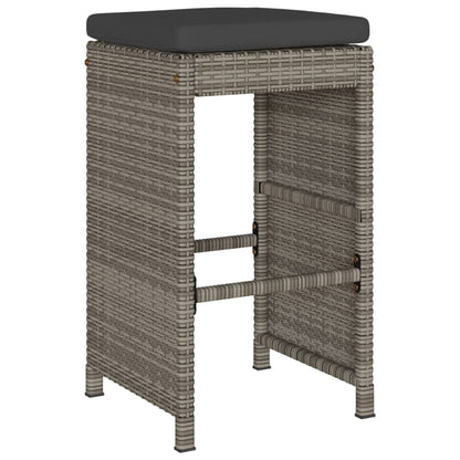Garden Bar Stools With Cushions 6 Pcs Poly Rattan