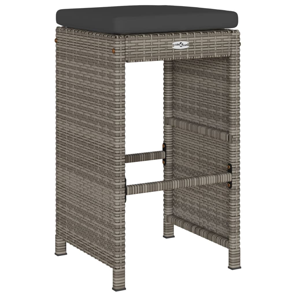 Garden Bar Stools With Cushions 6 Pcs Poly Rattan