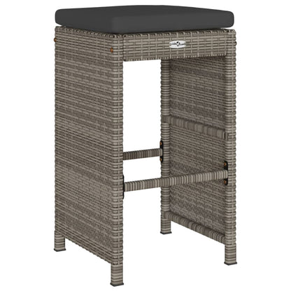Garden Bar Stools With Cushions 6 Pcs Poly Rattan