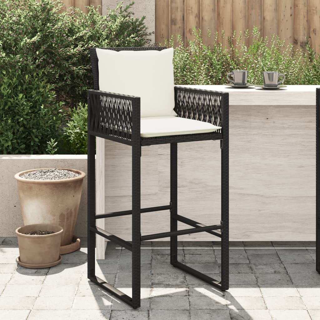 Garden Bar Stools 2 Pcs Poly Rattan