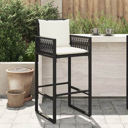 Garden Bar Stools 2 Pcs Poly Rattan