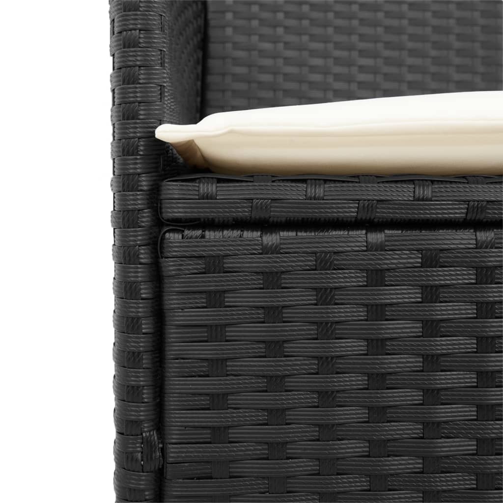 Garden Chairs With Cushions 2 Pcs Poly Rattan&Solid Wood