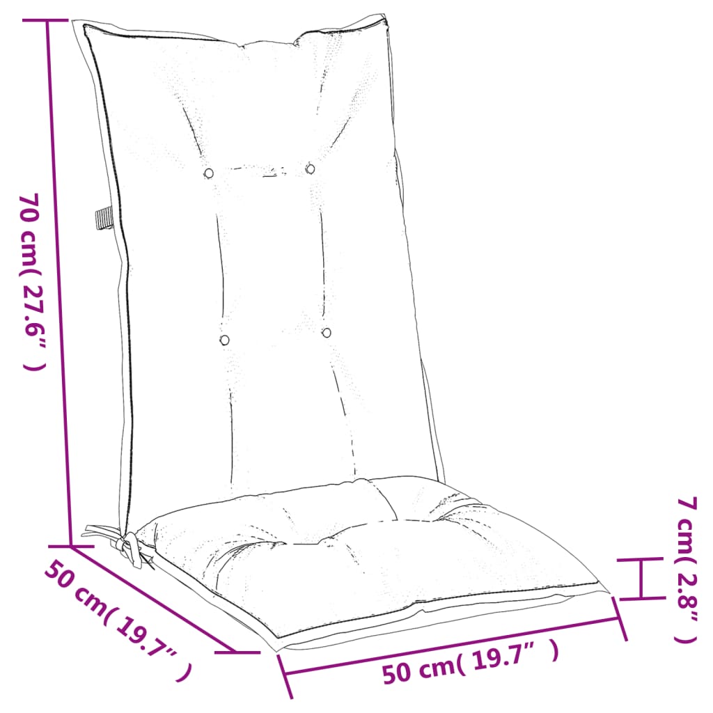 Highback Chair Cushions 6 Pcs Fabric