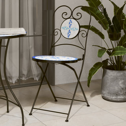Folding Bistro Chairs 2 Pcs Ceramic Terracotta