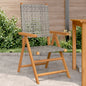Reclining Garden Chairs 4 Pcs Poly Rattan And Solid Wood