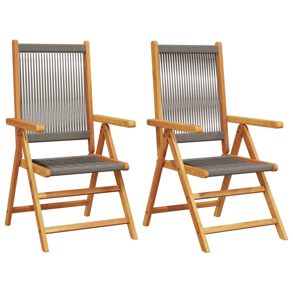Garden Chairs 2 Pcs Solid Wood Acacia And Polypropylene