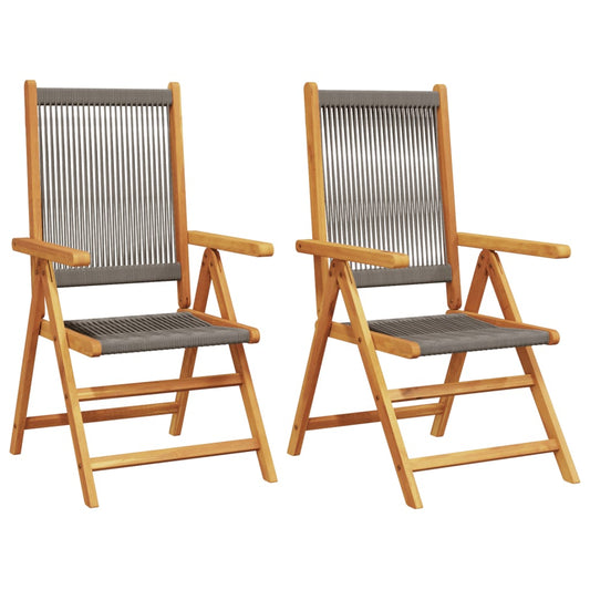 Garden Chairs 2 Pcs Solid Wood Acacia And Polypropylene