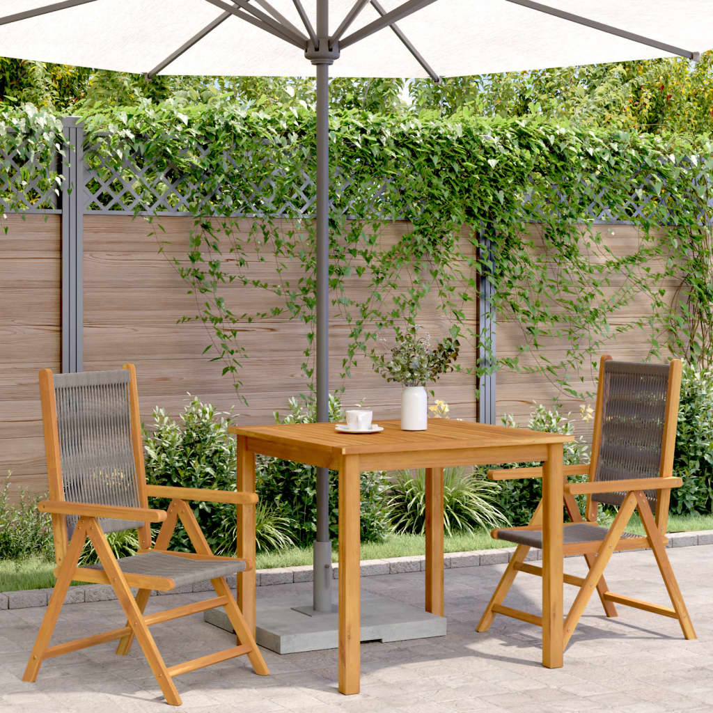 Garden Chairs 2 Pcs Solid Wood Acacia And Polypropylene