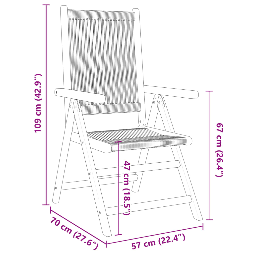 Garden Chairs 2 Pcs Solid Wood Acacia And Polypropylene
