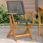 Folding Garden Chairs 6 Pcs Poly Rattan And Solid Wood