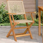 Folding Garden Chairs 6 Pcs Poly Rattan And Solid Wood