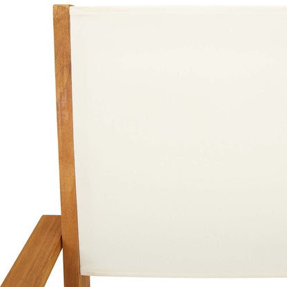 Garden Chairs 2 Pcs White Solid Wood Acacia And Fabric