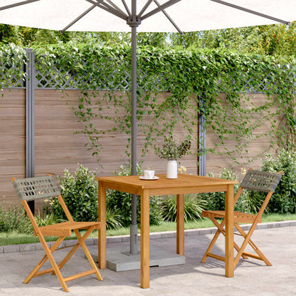 Bistro Chairs 2 Pcs Solid Wood Acacia And Poly Rattan