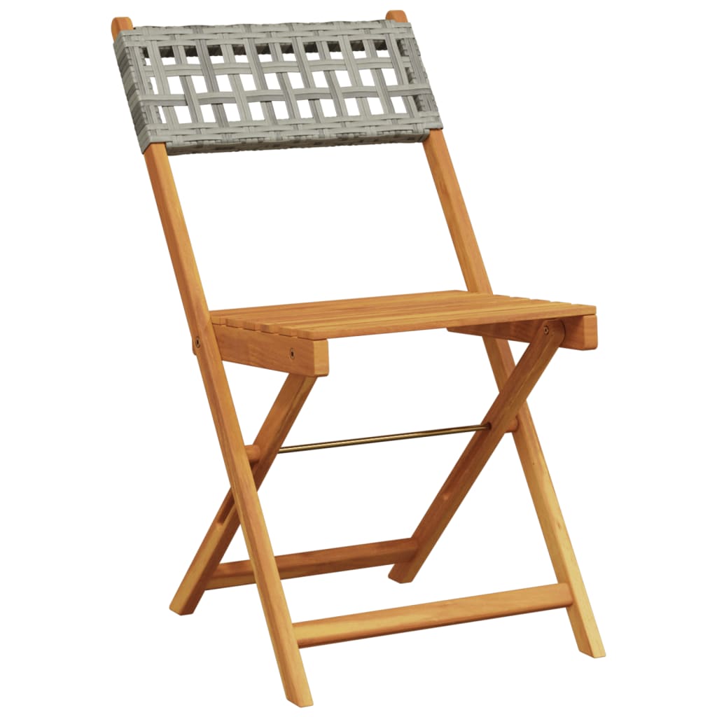 Bistro Chairs 2 Pcs Solid Wood Acacia And Poly Rattan