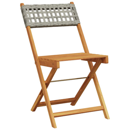 Bistro Chairs 2 Pcs Solid Wood Acacia And Poly Rattan