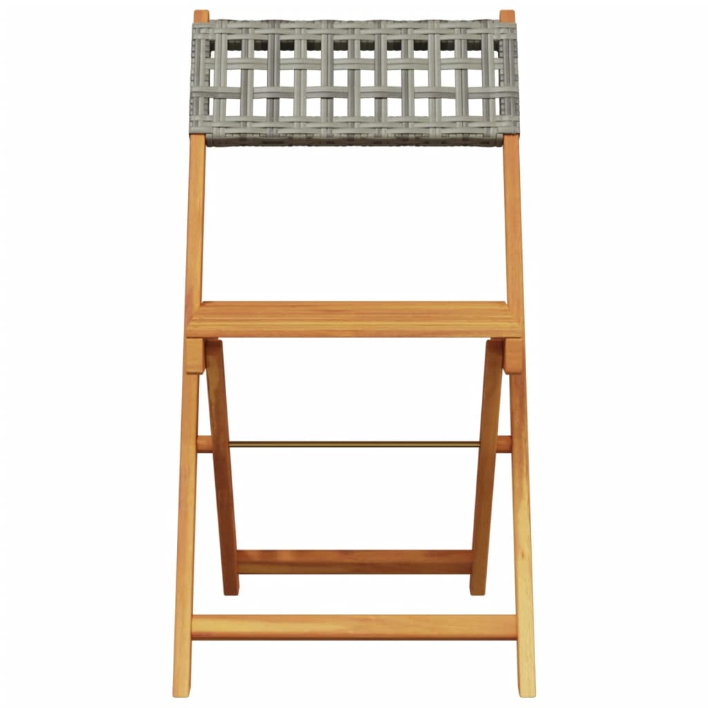 Bistro Chairs 2 Pcs Solid Wood Acacia And Poly Rattan