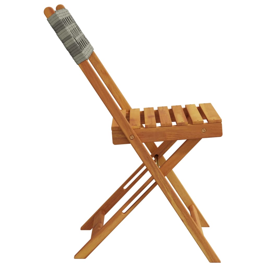 Bistro Chairs 2 Pcs Solid Wood Acacia And Poly Rattan