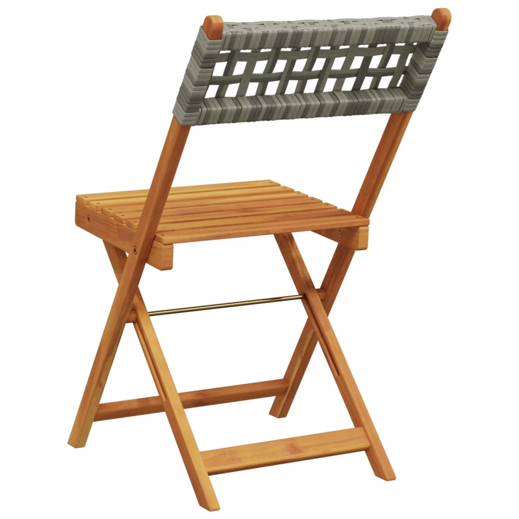 Bistro Chairs 2 Pcs Solid Wood Acacia And Poly Rattan
