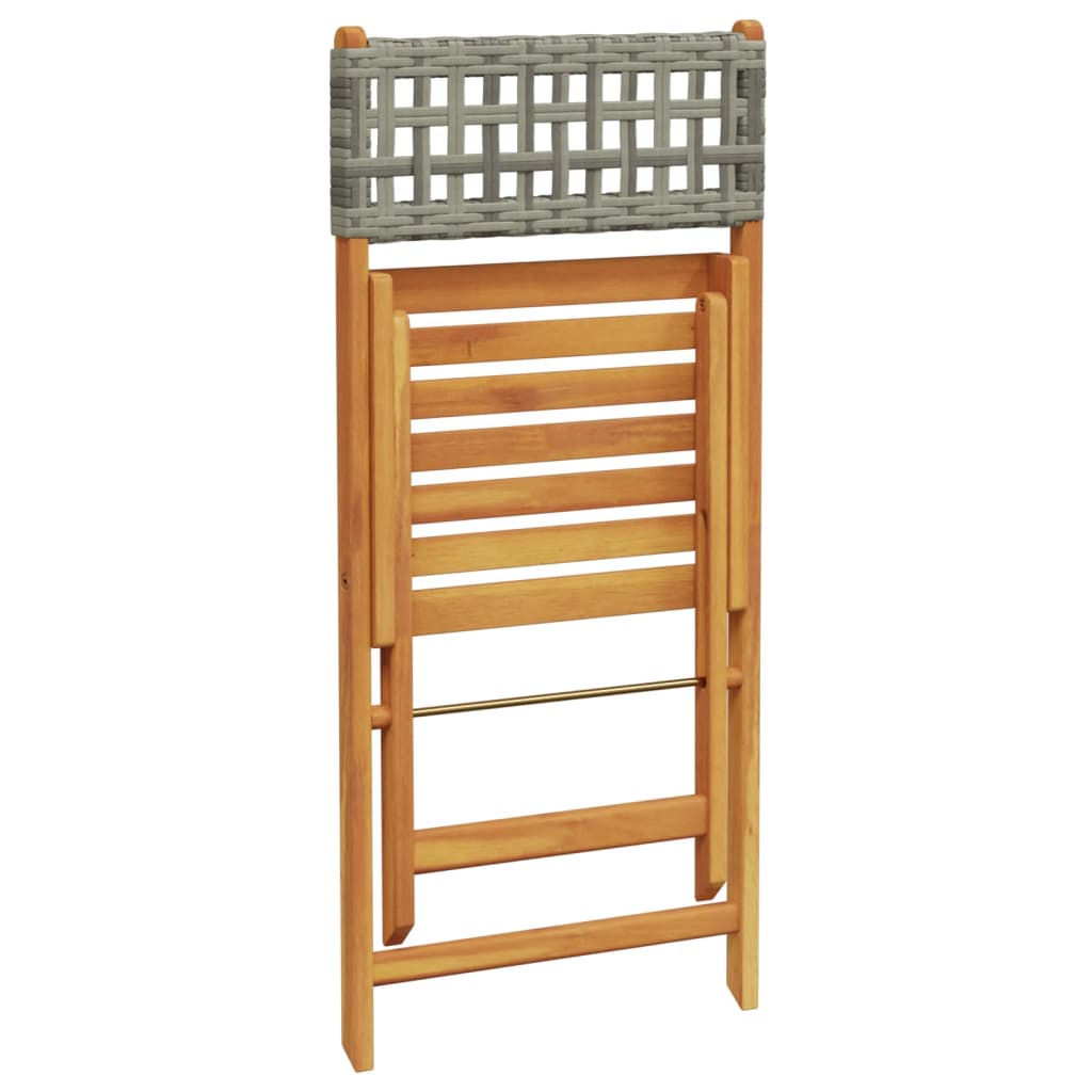 Bistro Chairs 2 Pcs Solid Wood Acacia And Poly Rattan
