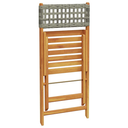 Bistro Chairs 2 Pcs Solid Wood Acacia And Poly Rattan