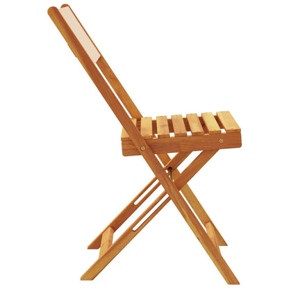 Bistro Chairs 2 Pcs White Solid Wood Acacia And Fabric