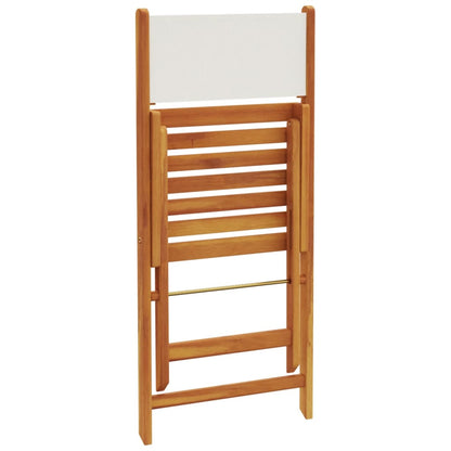 Bistro Chairs 2 Pcs White Solid Wood Acacia And Fabric