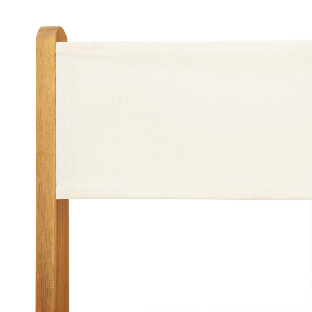 Bistro Chairs 2 Pcs White Solid Wood Acacia And Fabric