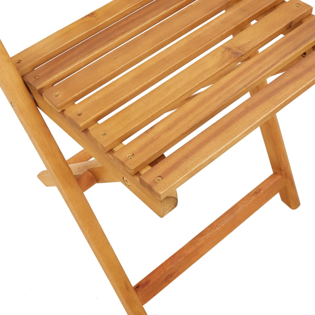 Bistro Chairs 2 Pcs White Solid Wood Acacia And Fabric