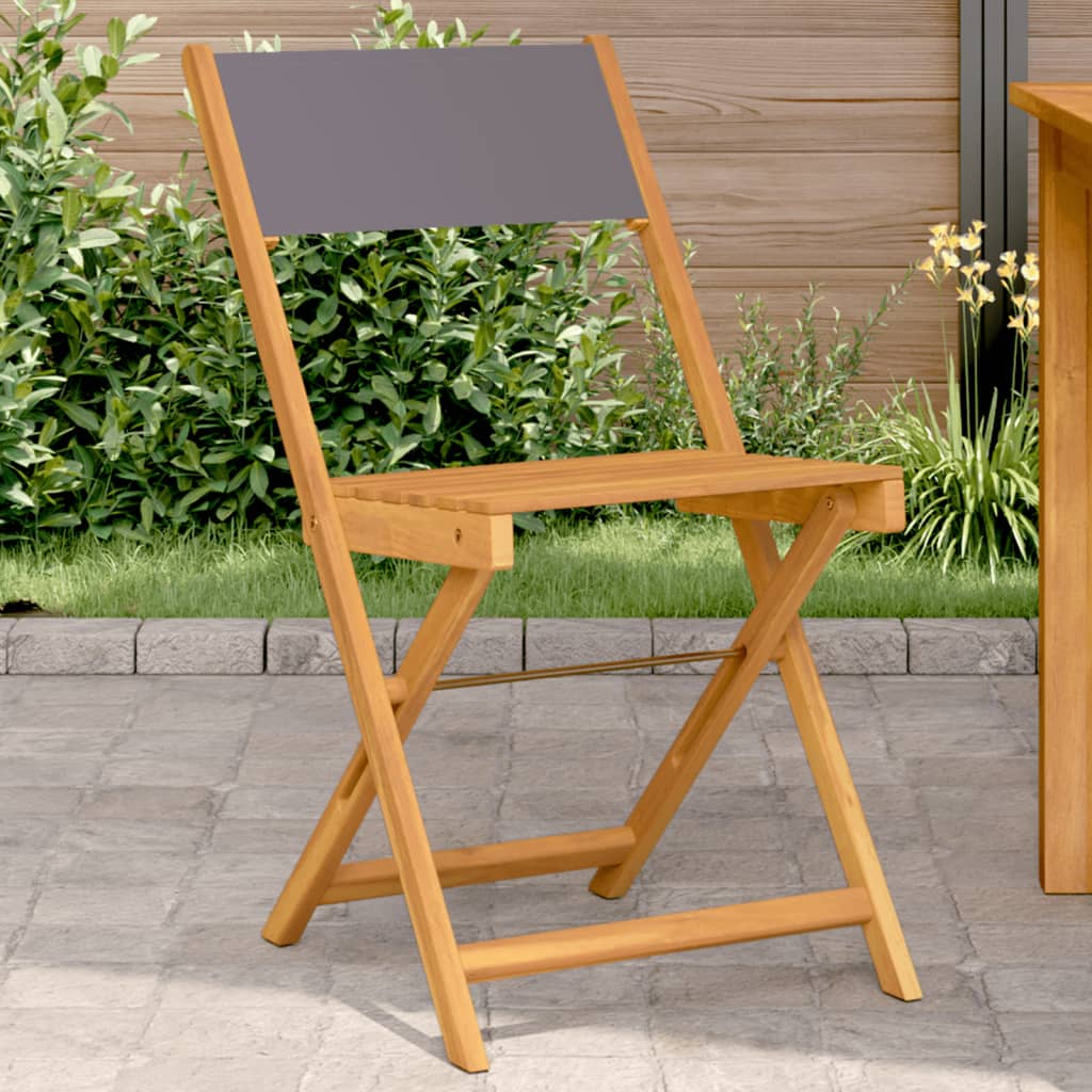 Bistro Chairs 2 Pcs White Solid Wood Acacia And Fabric