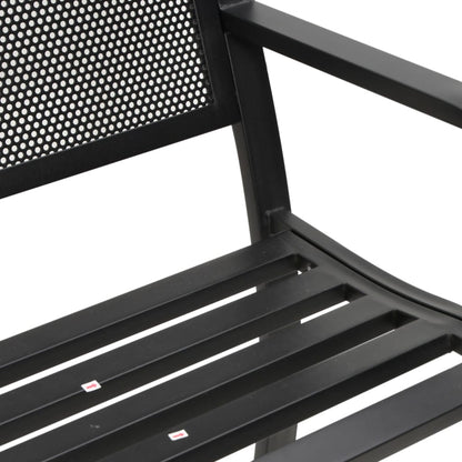 Garden Bench 119 Cm Black Steel