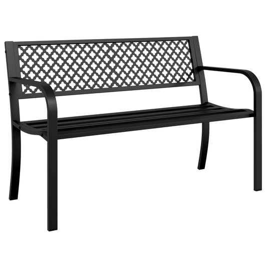 Garden Bench 119 Cm Black Steel