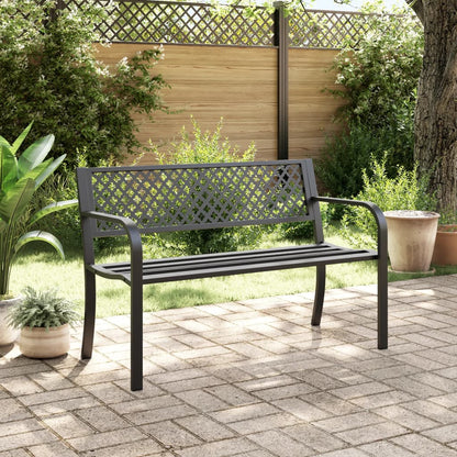 Garden Bench 119 Cm Black Steel