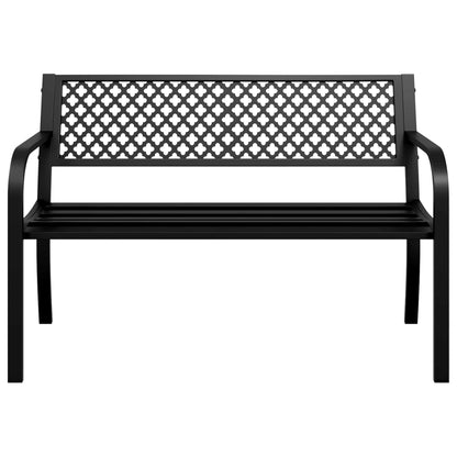 Garden Bench 119 Cm Black Steel
