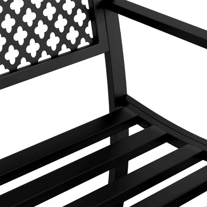 Garden Bench 119 Cm Black Steel